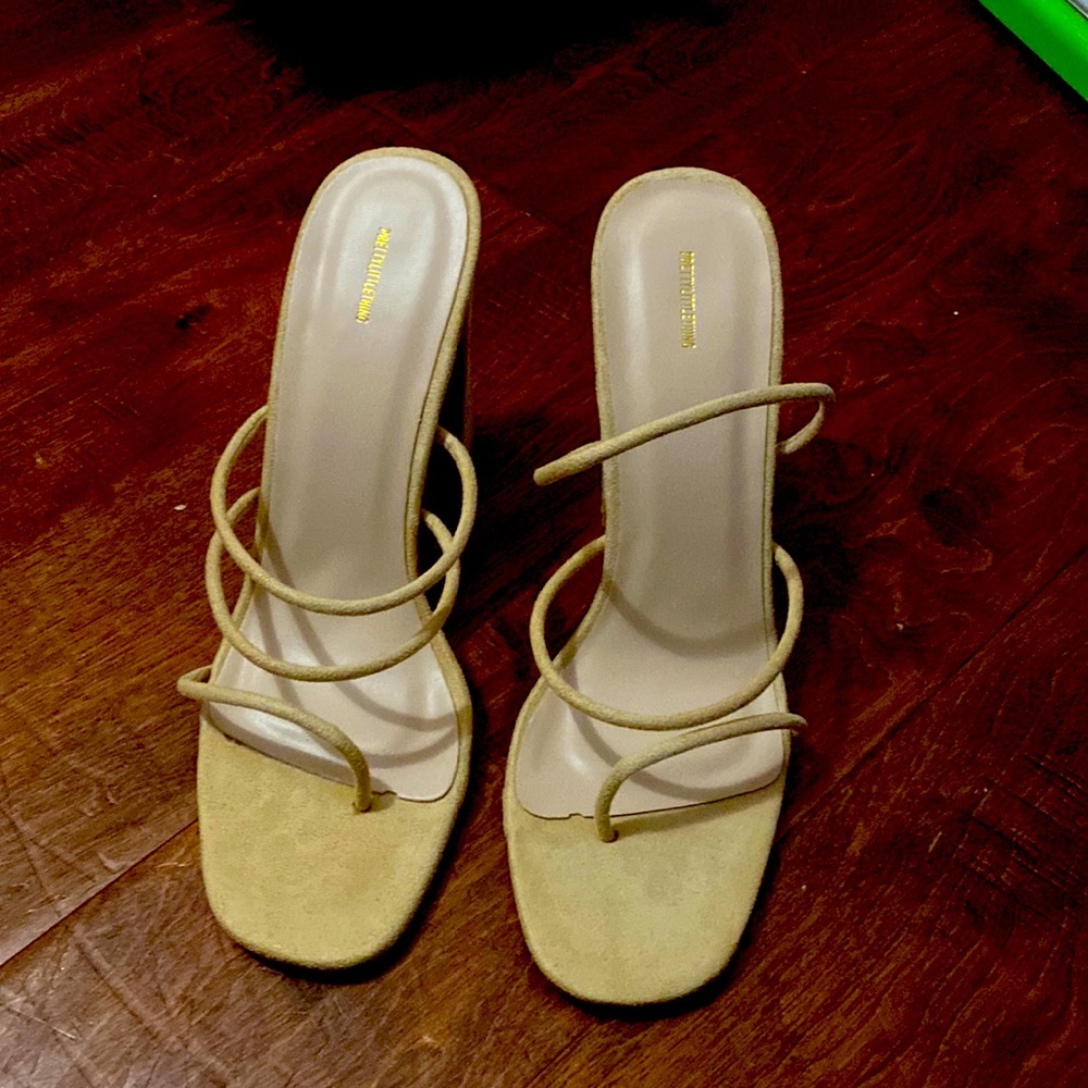 Nude Pretty Little Thing Mule Heels. Never worn. size 7